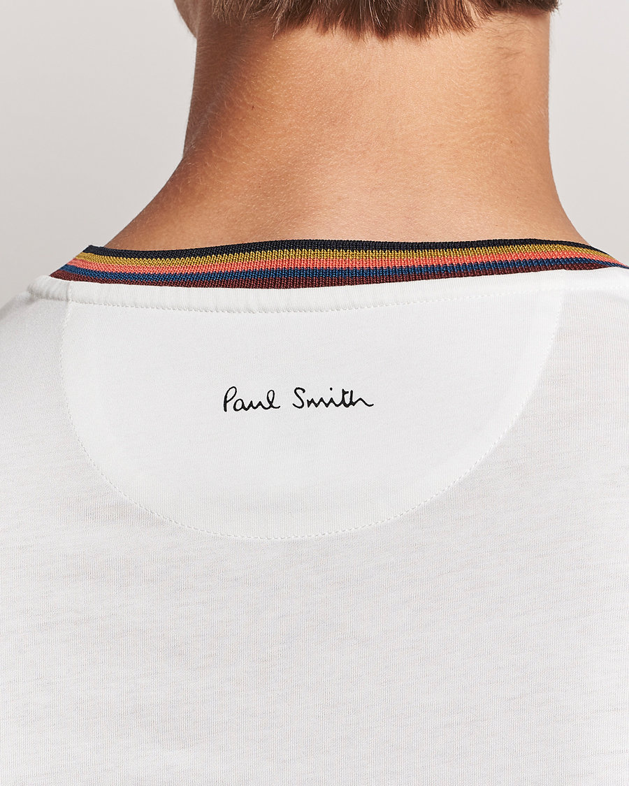 Herr | T-Shirts | Paul Smith | Stripe Rib Crew Neck T-Shirt White