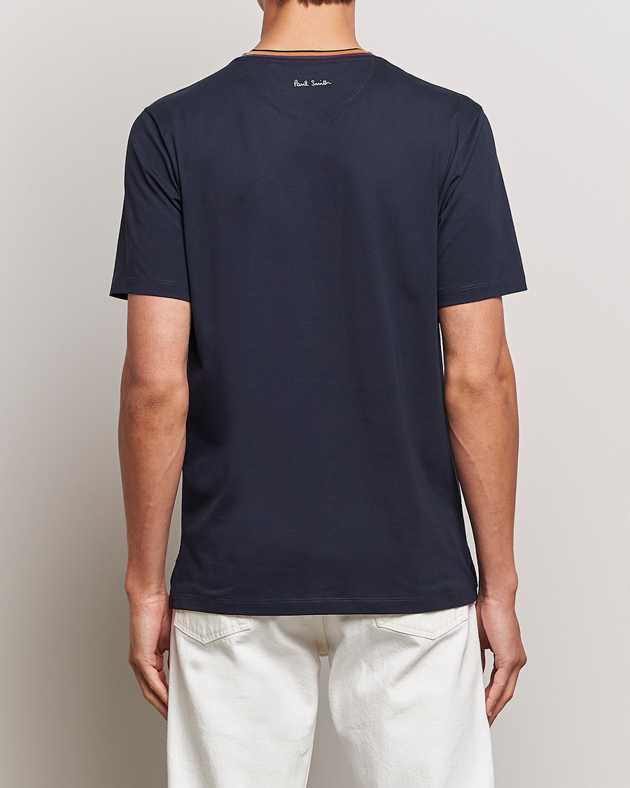 Herr | T-Shirts | Paul Smith | Stripe Rib Crew Neck T-Shirt Navy
