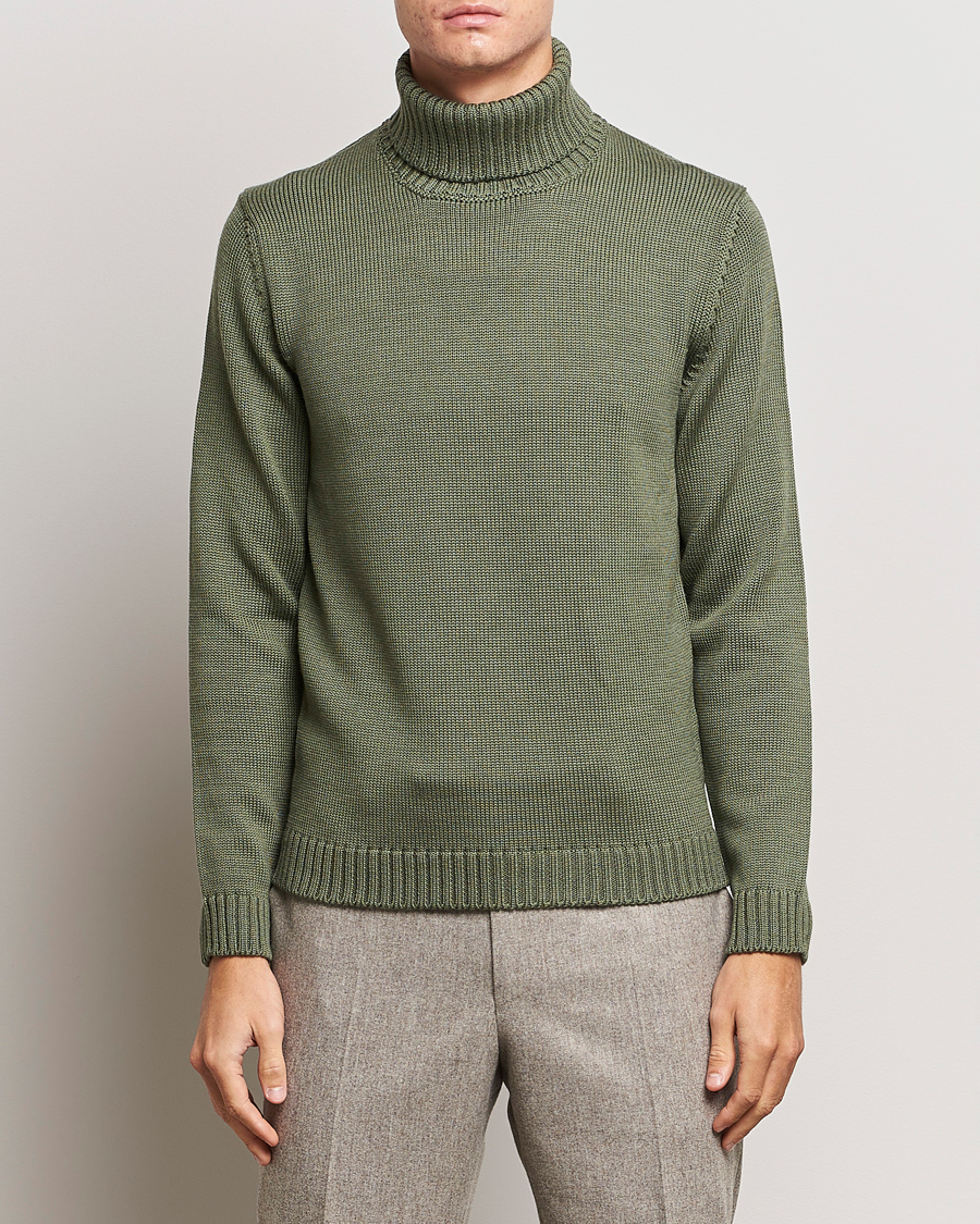 Herr | Tröjor | Zanone | Virgin Merino Wool Rollneck Olive