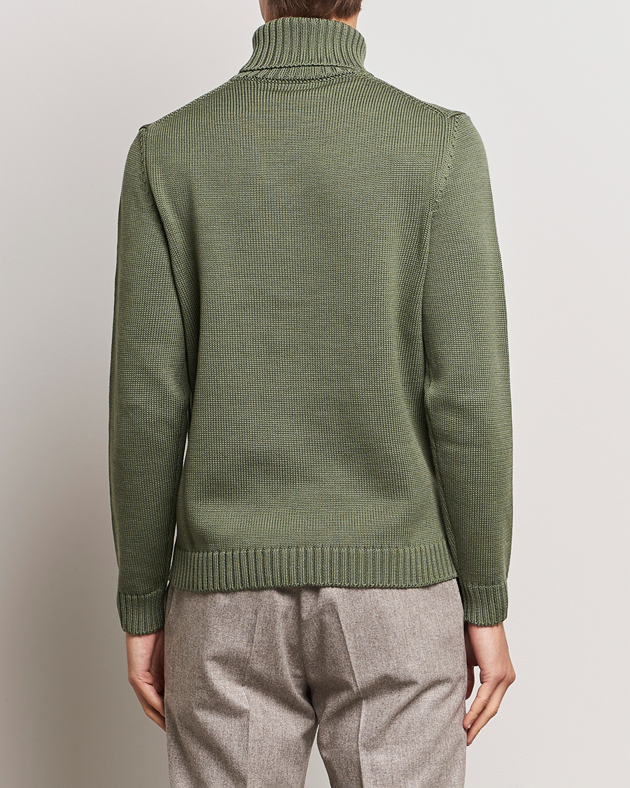 Herr | Tröjor | Zanone | Virgin Merino Wool Rollneck Olive