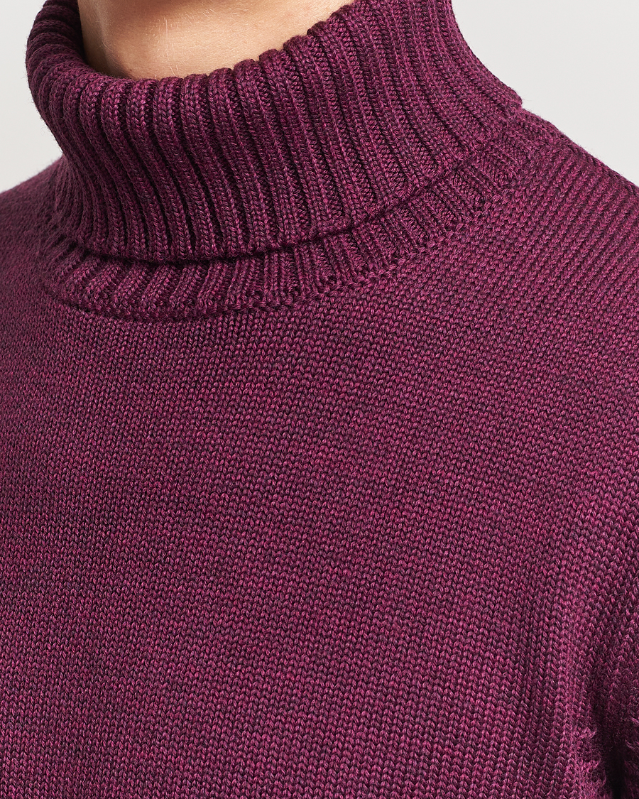 Herr | Tröjor | Zanone | Virgin Merino Wool Rollneck Burgundy