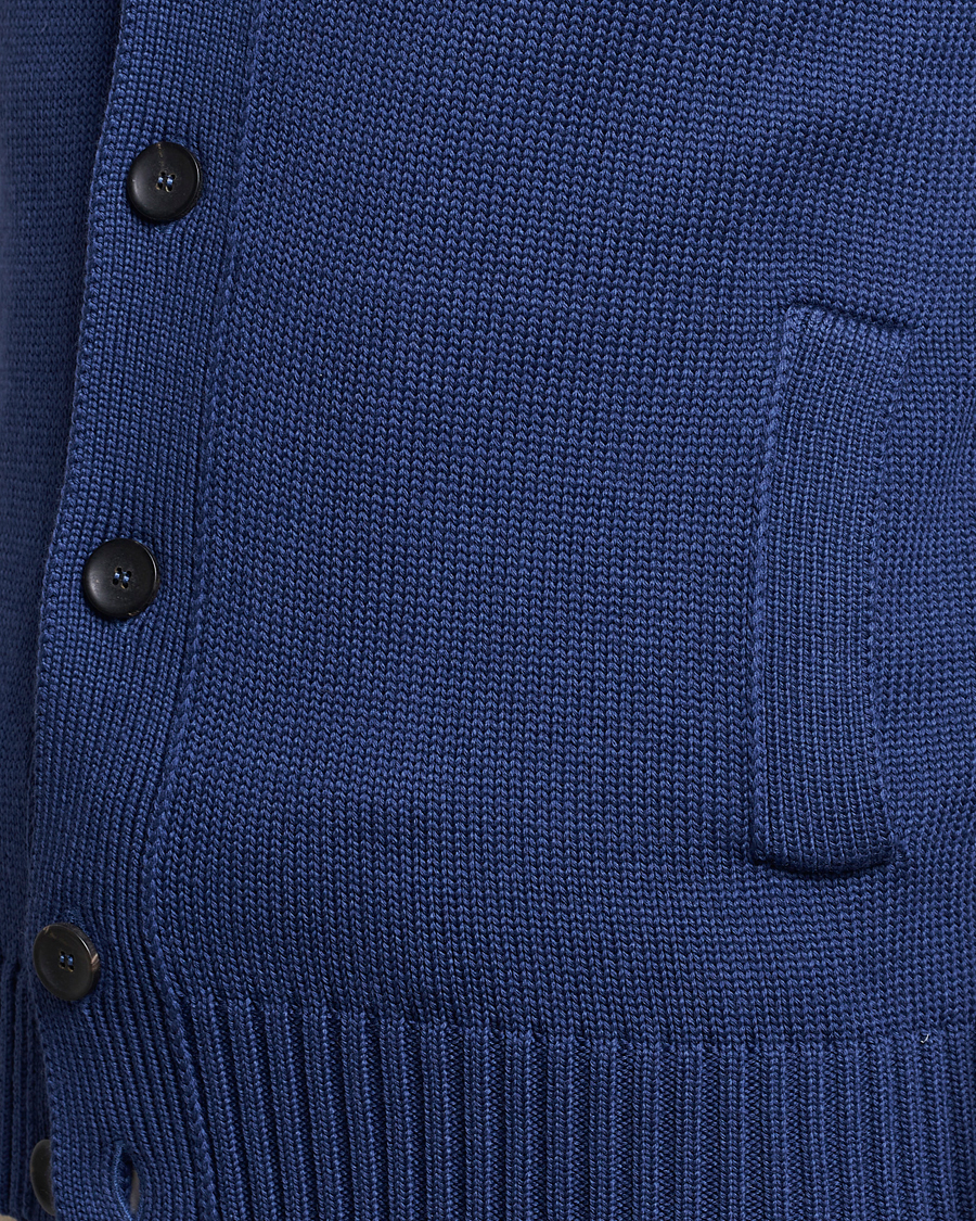 Herr | Tröjor | Zanone | Virgin Merino Wool Chioto Cardigan Royal Blue