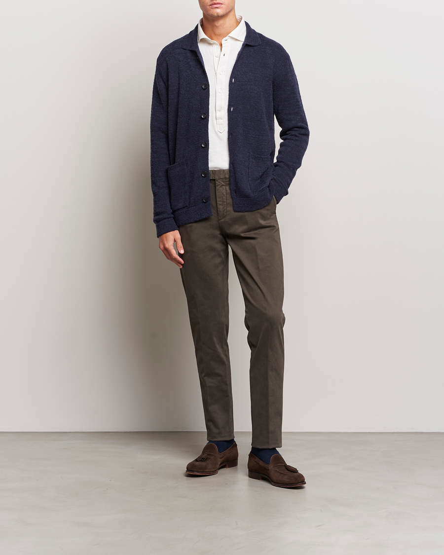 Herr | Tröjor | Zanone | Boucle Wool Chore Jacket Navy