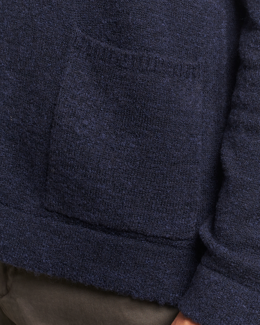 Herr | Tröjor | Zanone | Boucle Wool Chore Jacket Navy