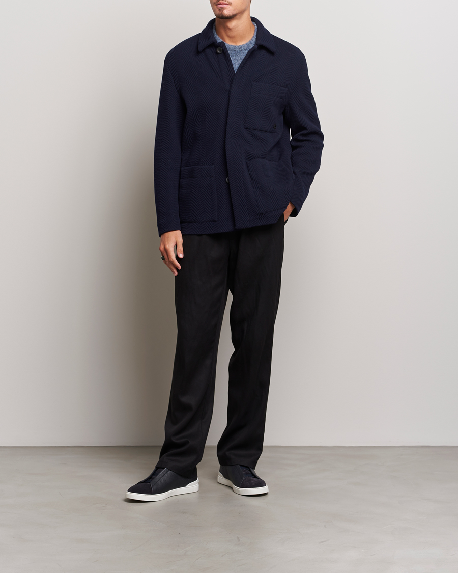 Herr | Jackor | Giorgio Armani | Heavy Jersey Chore Jacket Navy