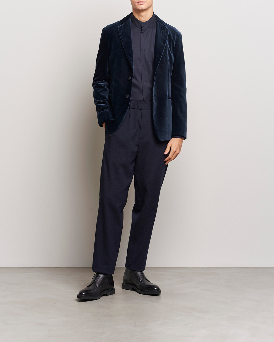 Herr | Kavajer | Giorgio Armani | Velvet Micro Blazer Navy