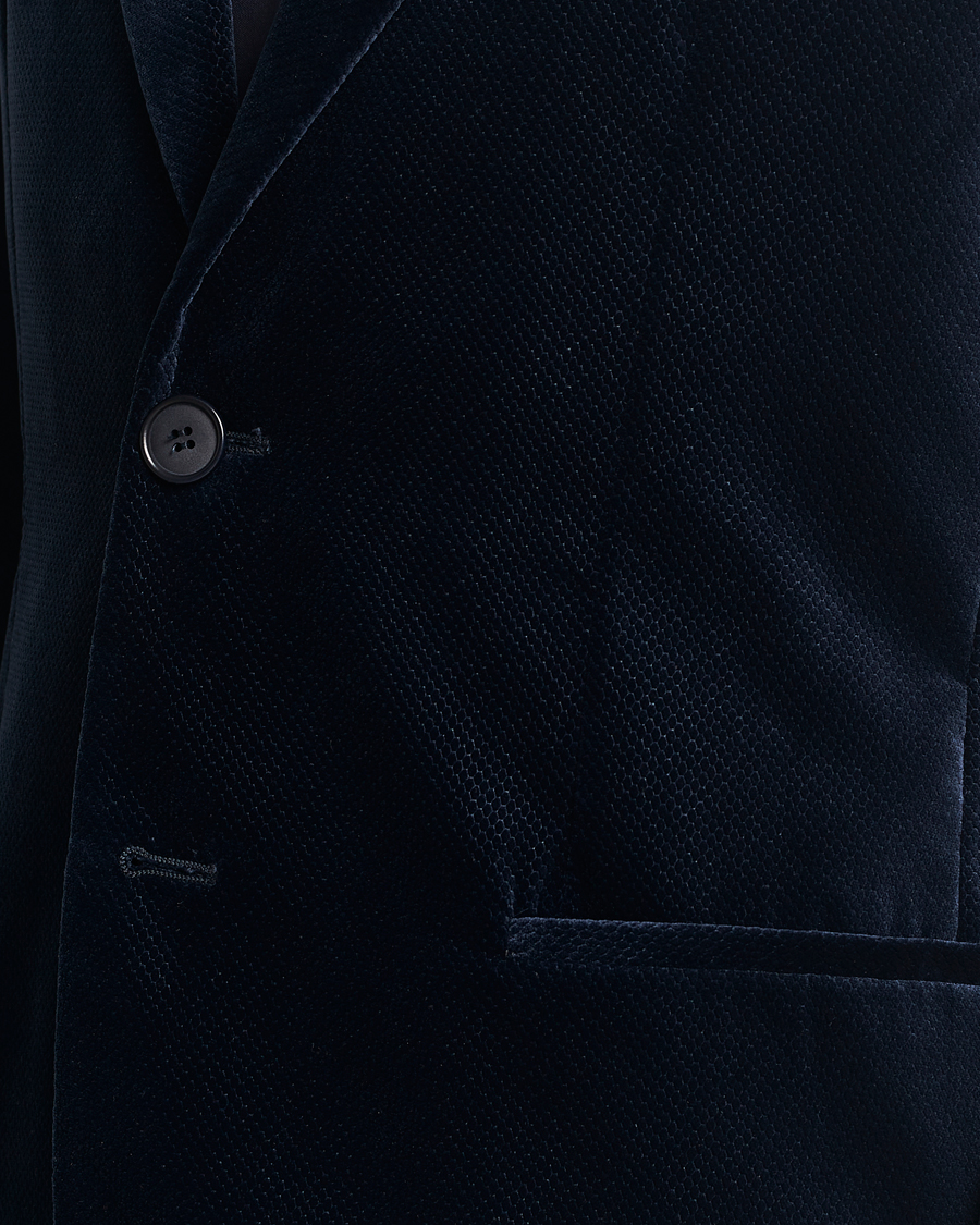 Herr | Kavajer | Giorgio Armani | Velvet Micro Blazer Navy