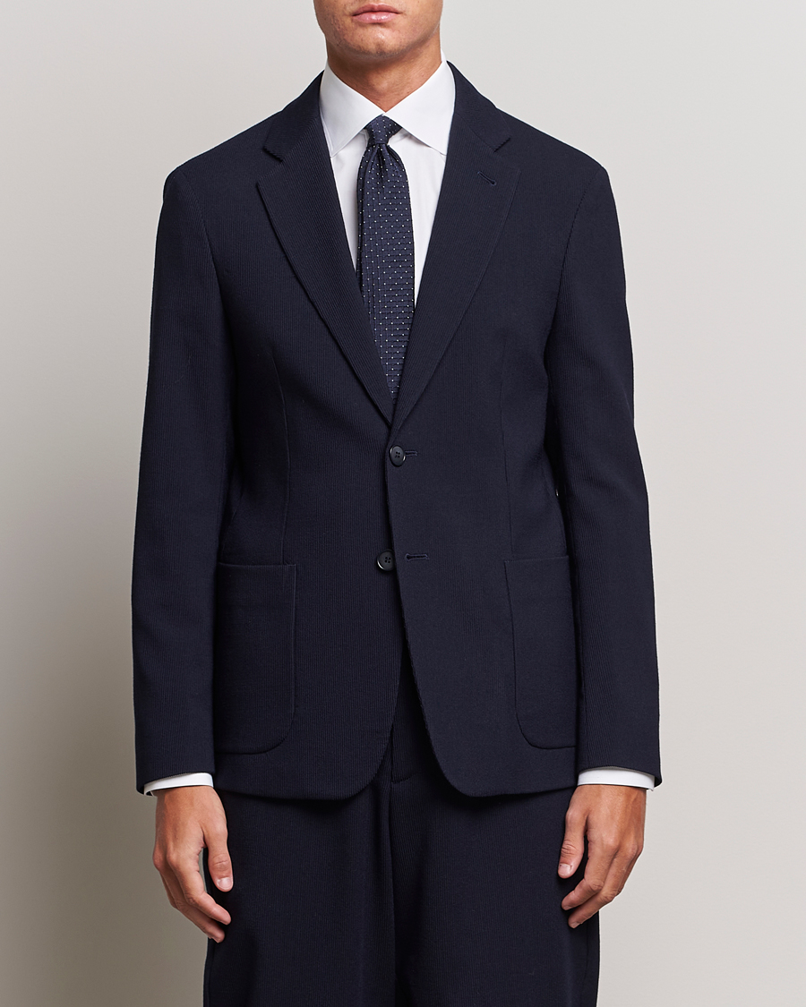 Herr | Kavajer | Giorgio Armani | Wool Stretch Blazer Navy
