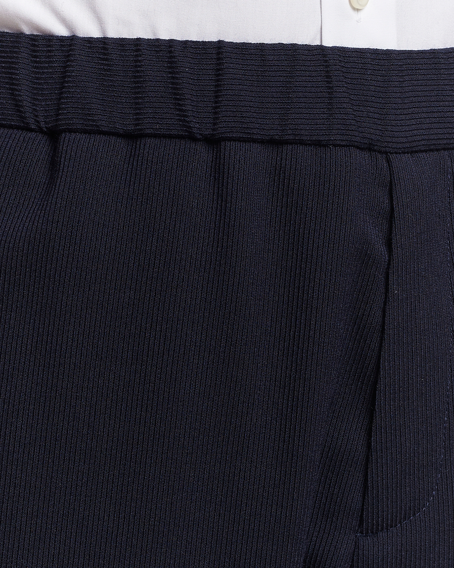 Herr | Byxor | Giorgio Armani | Wool Stretch Trousers Navy