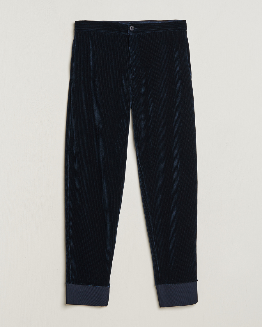 Herr | Byxor | Giorgio Armani | Jersey Corduroy Pants Navy