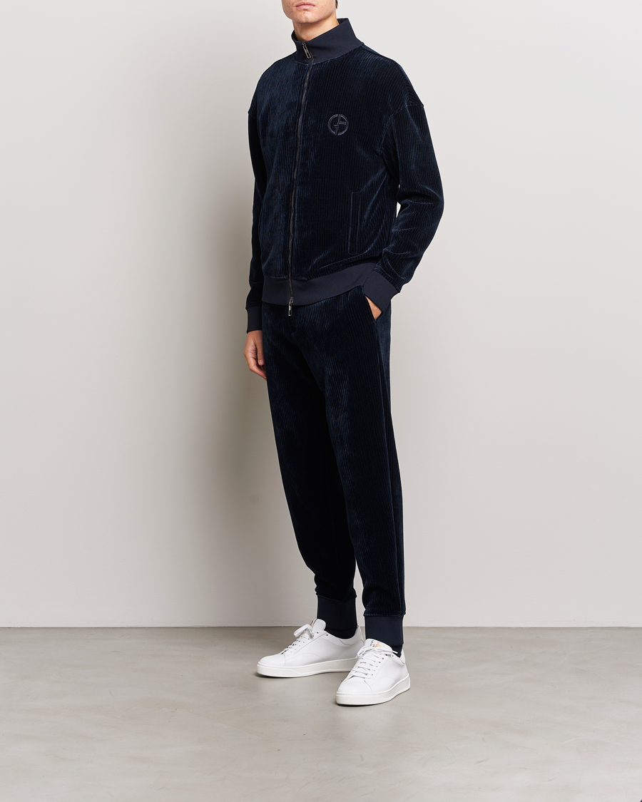 Herr | Byxor | Giorgio Armani | Jersey Corduroy Pants Navy