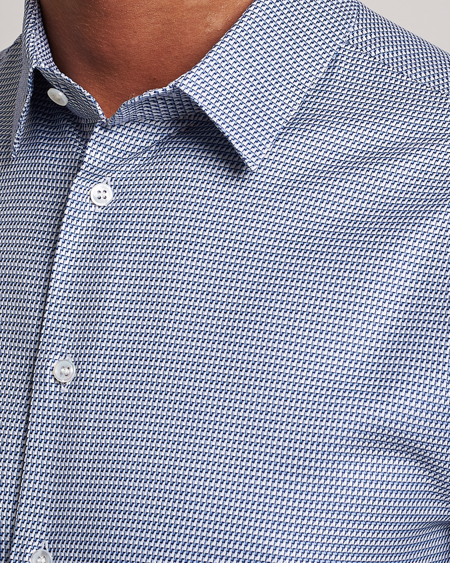 Herr | Skjortor | Giorgio Armani | Micro Structure Dress Shirt Light Blue