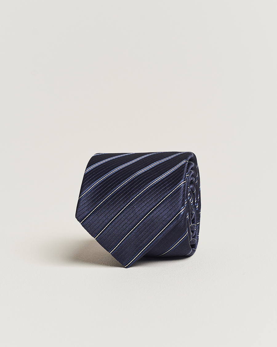 Herr | Giorgio Armani Regimental Stripe Silk Tie Navy | Giorgio Armani | Regimental Stripe Silk Tie Navy