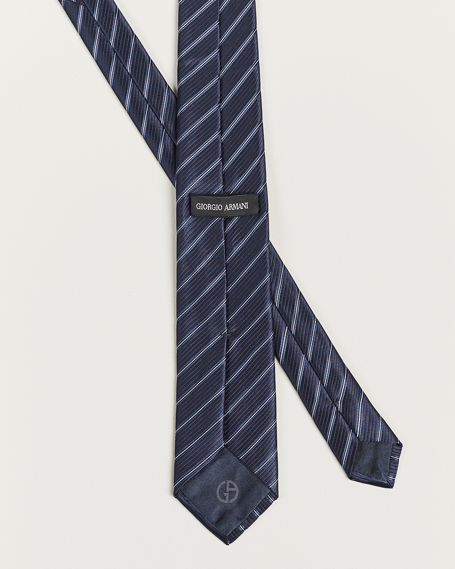 Herr | Giorgio Armani Regimental Stripe Silk Tie Navy | Giorgio Armani | Regimental Stripe Silk Tie Navy