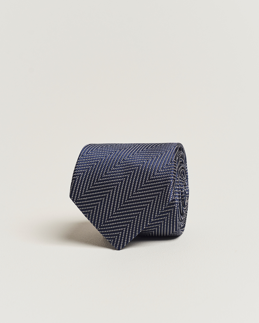 Herr | Giorgio Armani Chevron Silk Tie Navy | Giorgio Armani | Chevron Silk Tie Navy