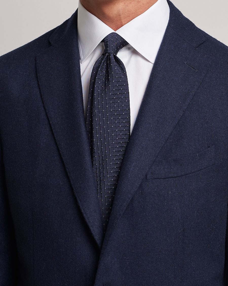 Herr | Giorgio Armani Jacquard Dot Silk Tie Navy | Giorgio Armani | Jacquard Dot Silk Tie Navy