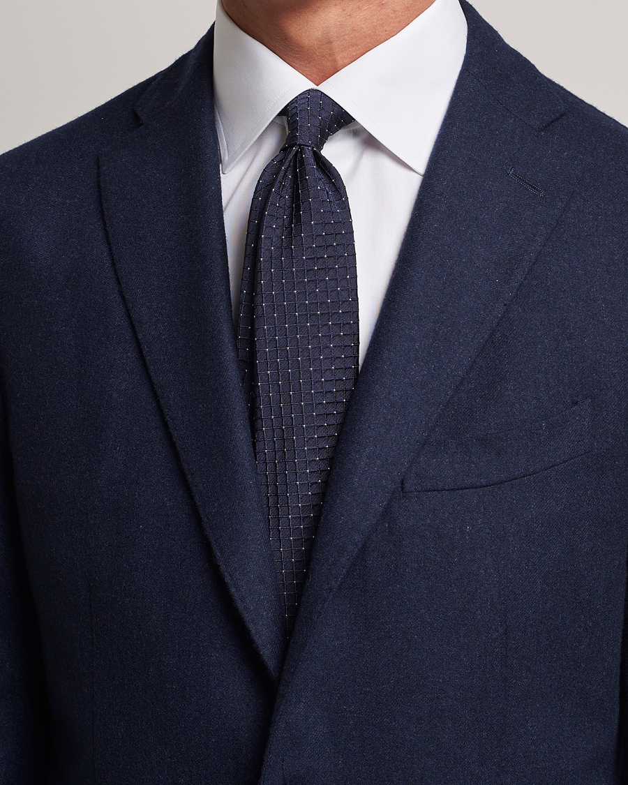 Herr |  | Giorgio Armani | Jacquard Dot Silk Tie Navy