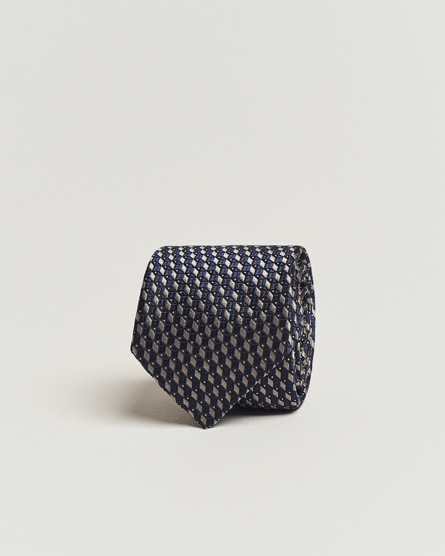 Herr | Giorgio Armani Jacquard Silk Tie Navy/Grey | Giorgio Armani | Jacquard Silk Tie Navy/Grey
