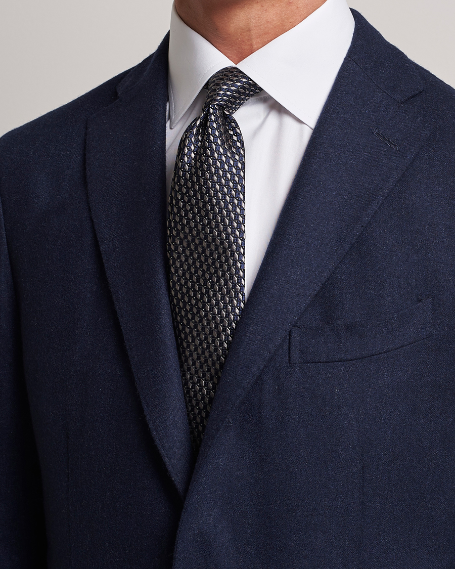 Herr | Giorgio Armani Jacquard Silk Tie Navy/Grey | Giorgio Armani | Jacquard Silk Tie Navy/Grey