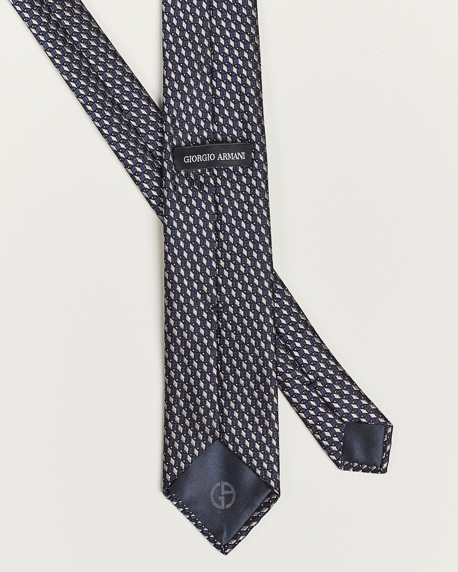 Herr | Giorgio Armani Jacquard Silk Tie Navy/Grey | Giorgio Armani | Jacquard Silk Tie Navy/Grey