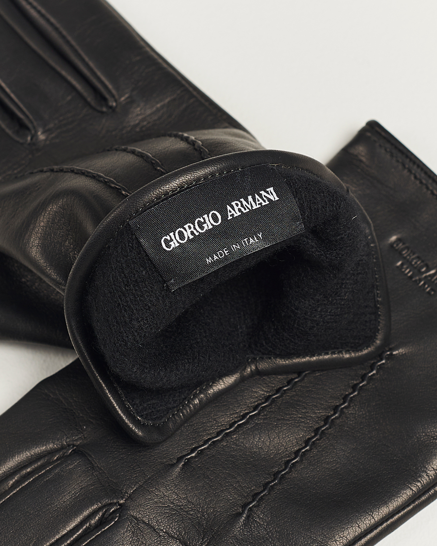 Herr | Handskar | Giorgio Armani | Lamb Leather Gloves Black