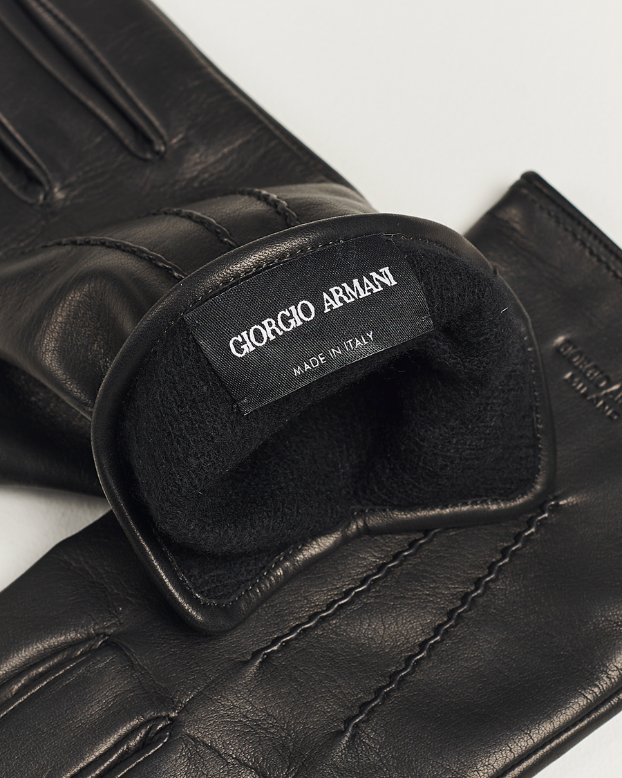 Herr | Luxury Brands | Giorgio Armani | Lamb Leather Gloves Black