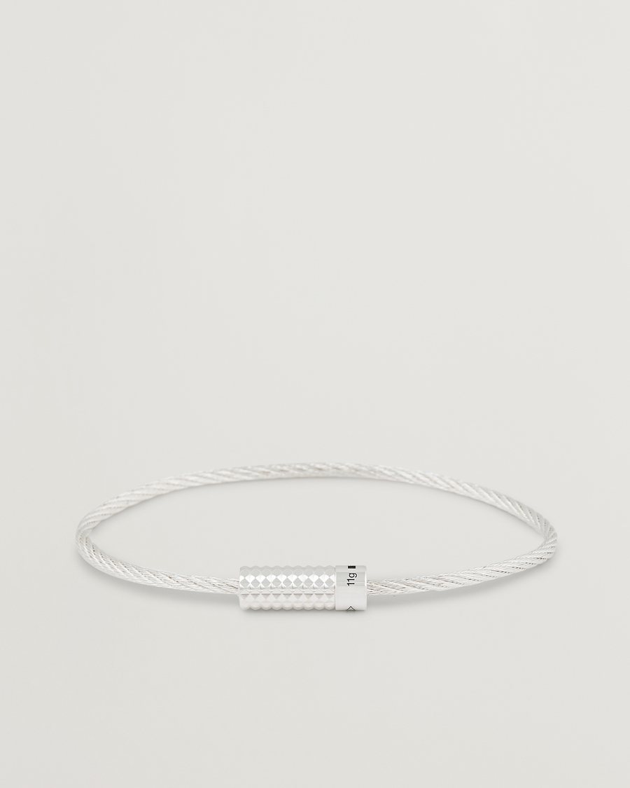 Herr | LE GRAMME Pyramid Guilloche Cable Bracelet Sterling Silver 9g | LE GRAMME | Pyramid Guilloche Cable Bracelet Sterling Silver 9g