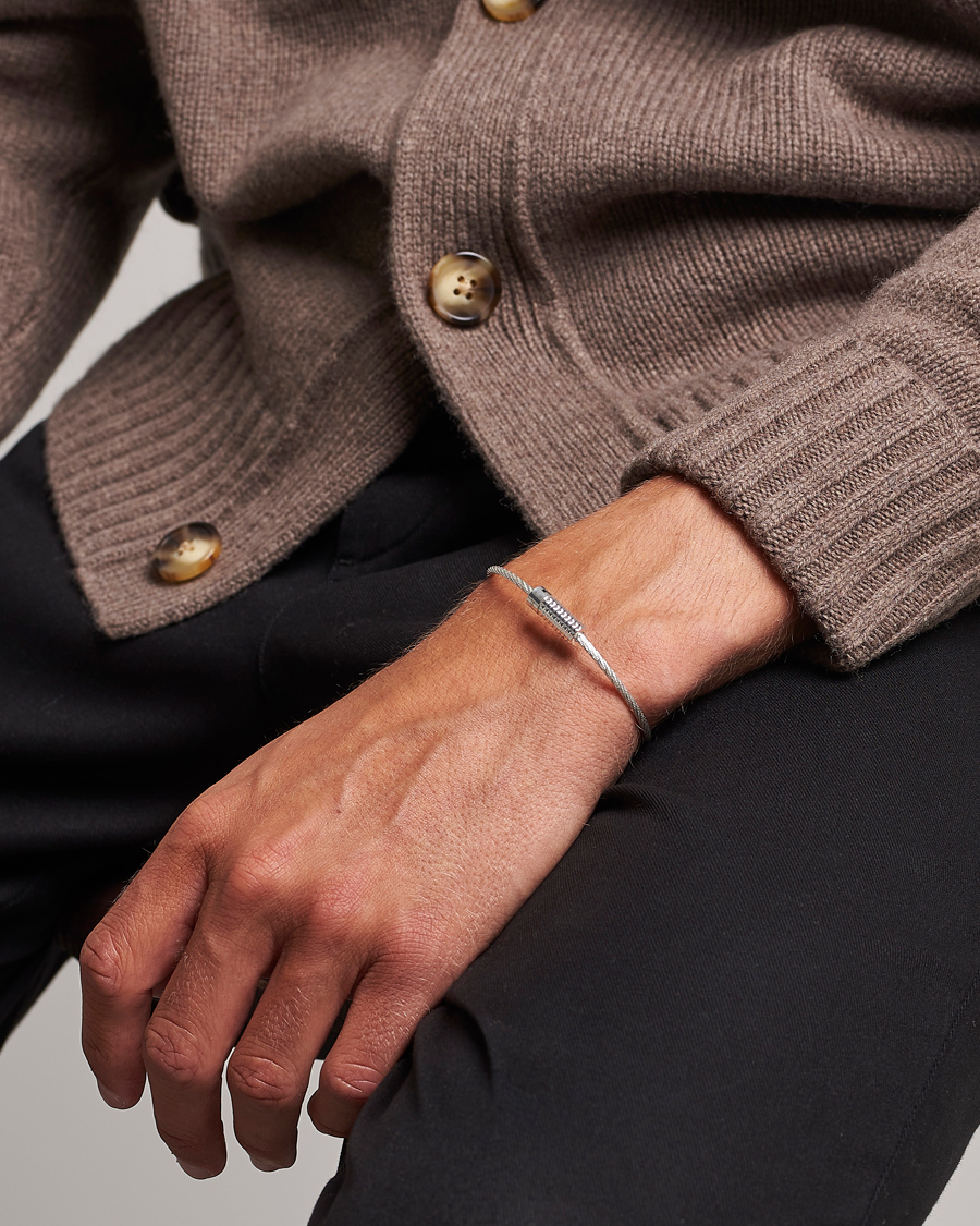 Herr | LE GRAMME Pyramid Guilloche Cable Bracelet Sterling Silver 9g | LE GRAMME | Pyramid Guilloche Cable Bracelet Sterling Silver 9g