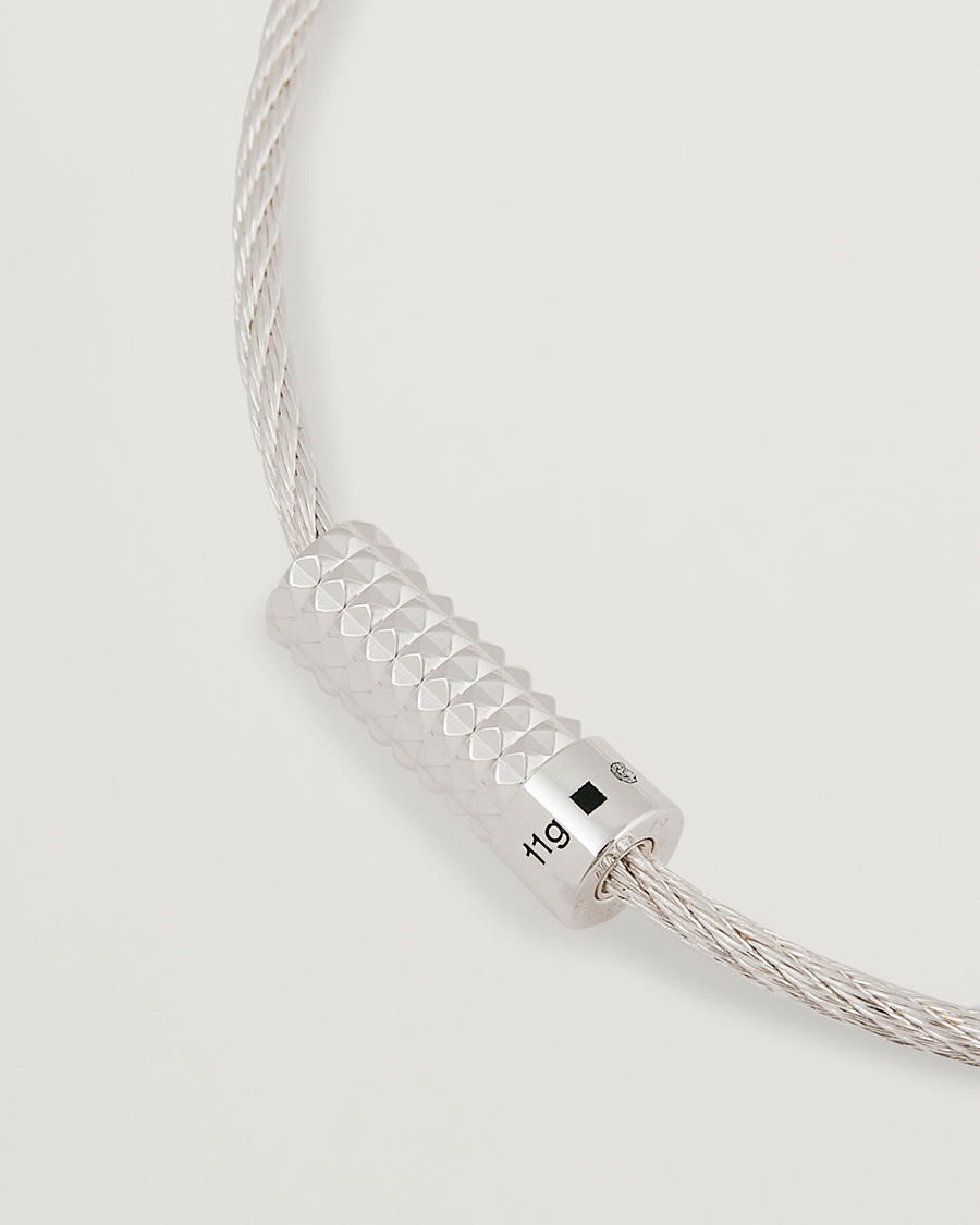 Herr | LE GRAMME Pyramid Guilloche Cable Bracelet Sterling Silver 9g | LE GRAMME | Pyramid Guilloche Cable Bracelet Sterling Silver 9g