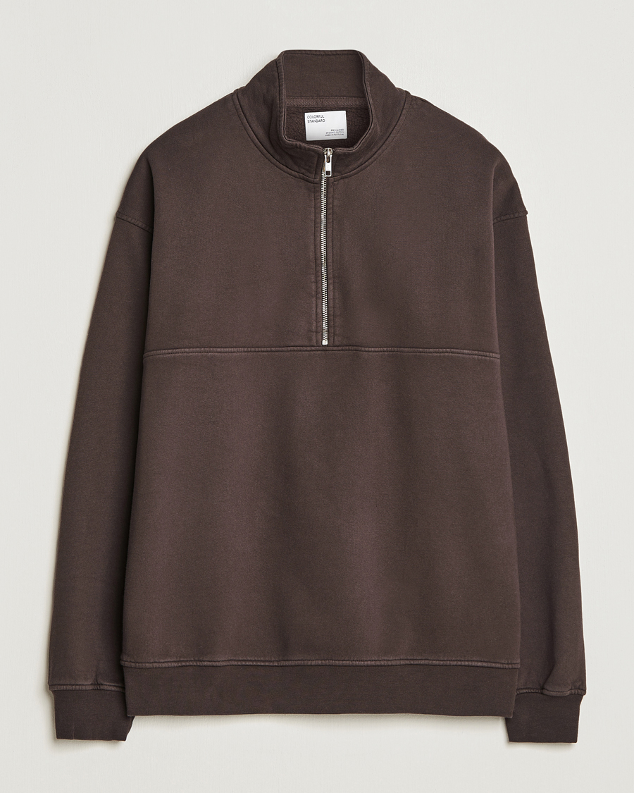 Herr | Tröjor | Colorful Standard | Classic Organic Half-Zip Coffee Brown