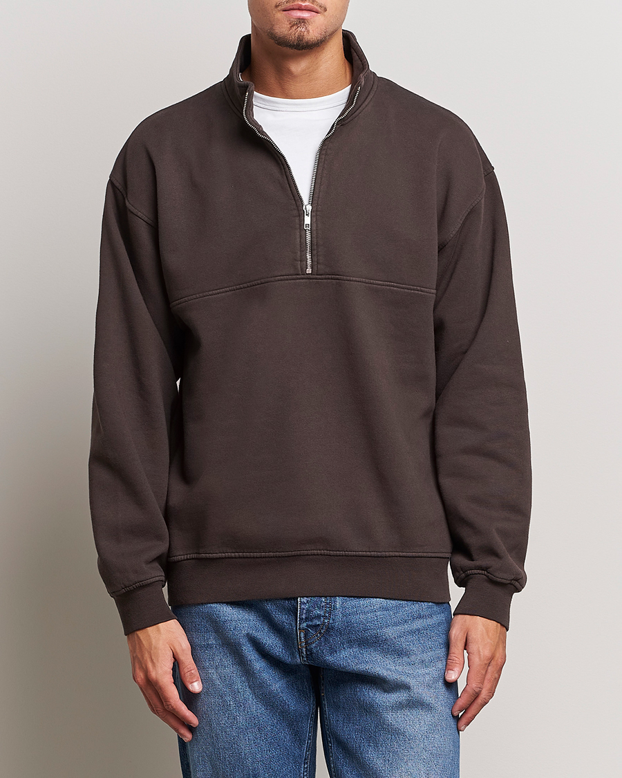 Herr | Tröjor | Colorful Standard | Classic Organic Half-Zip Coffee Brown