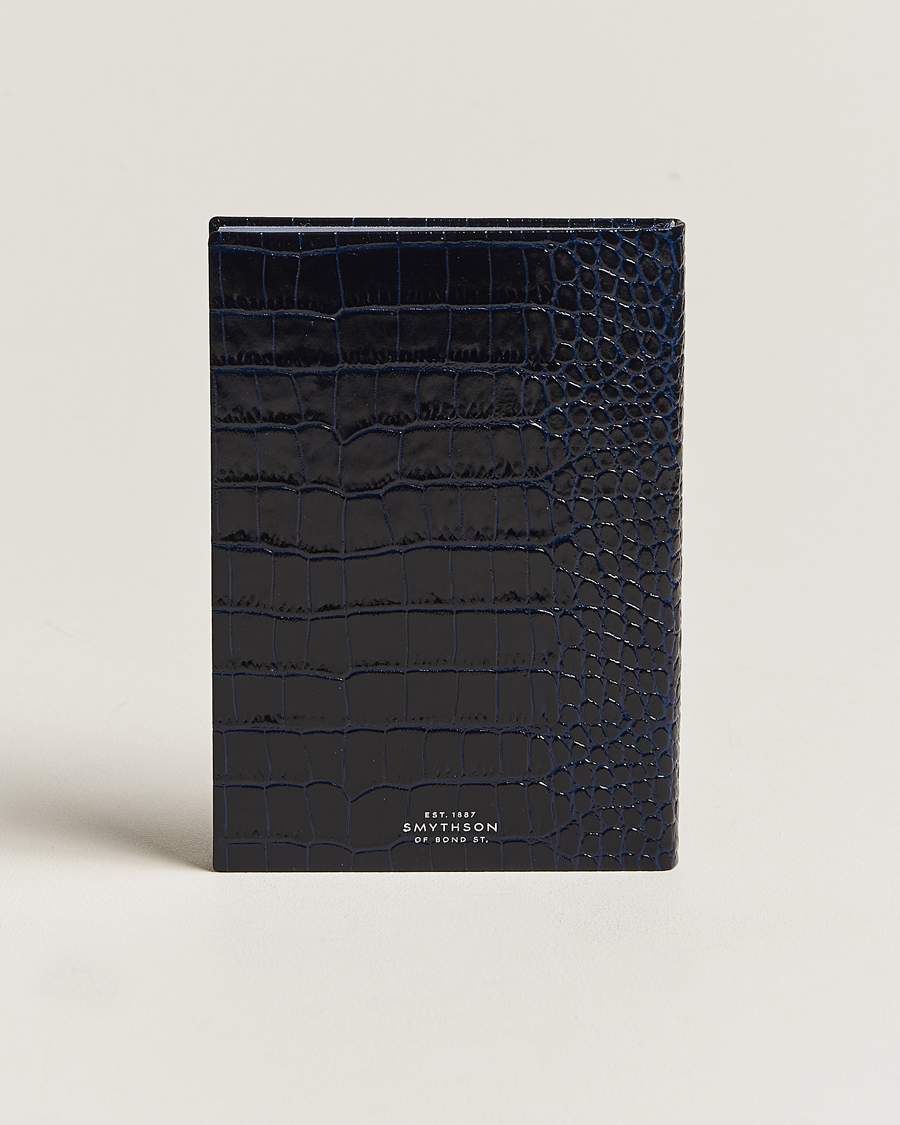 Herr | Anteckningsböcker | Smythson | Mara Leather Notebook Navy