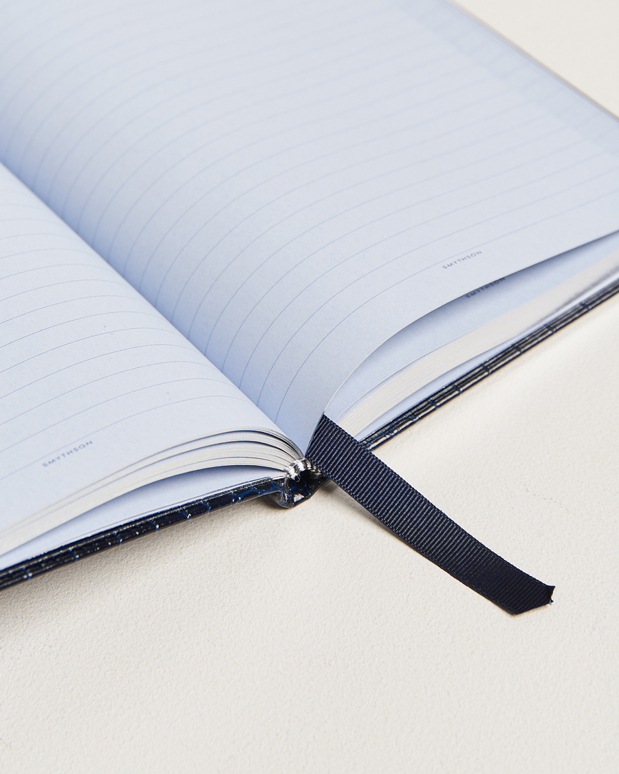 Herr | Anteckningsböcker | Smythson | Mara Leather Notebook Navy