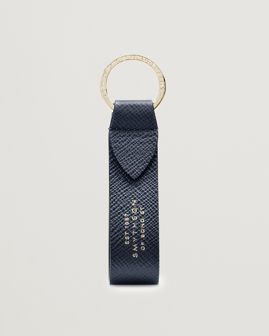 Herr | Nyckelringar | Smythson | Panama Leather Keyring Navy