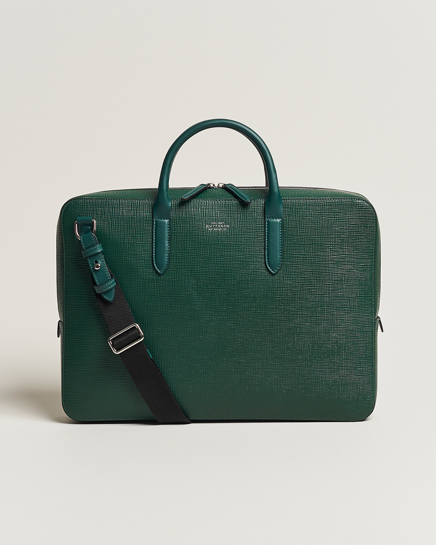 Herr | Smythson Panama Lightweight Briefcase Forest Green | Smythson | Panama Lightweight Briefcase Forest Green