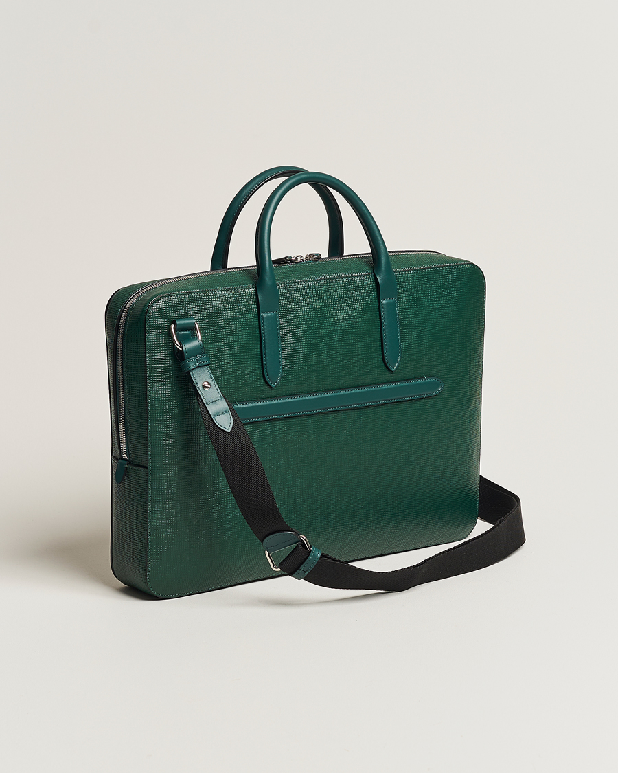 Herr | Smythson Panama Lightweight Briefcase Forest Green | Smythson | Panama Lightweight Briefcase Forest Green