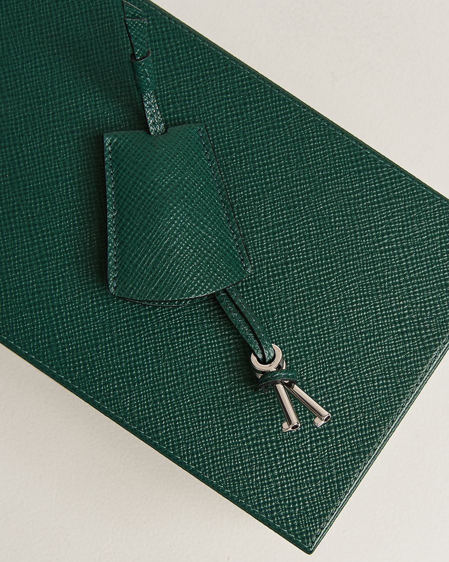Herr | Smythson Panama Lockable Watch And Cufflink Box Forest Green | Smythson | Panama Lockable Watch And Cufflink Box Forest Green
