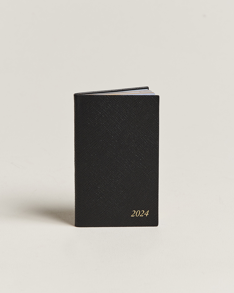Herr | Smythson Panama Crossgrain Diary 2024 Black | Smythson | Panama Crossgrain Diary 2024 Black