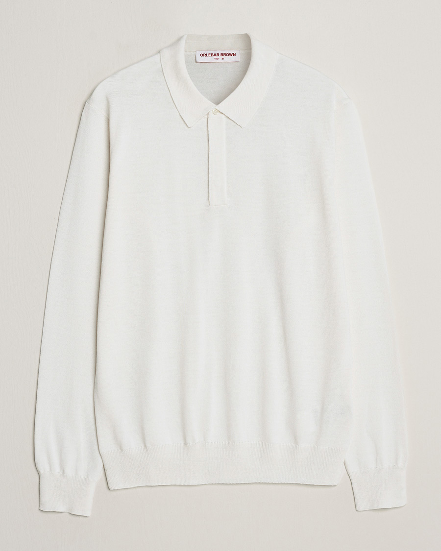 Herr | Tröjor | Orlebar Brown | Ebro OB Stripe Polo White Sand