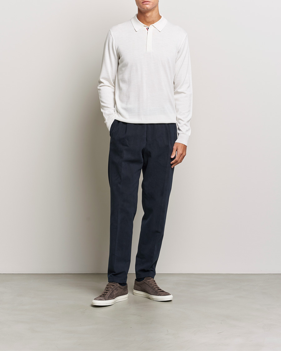 Herr | Tröjor | Orlebar Brown | Ebro OB Stripe Polo White Sand