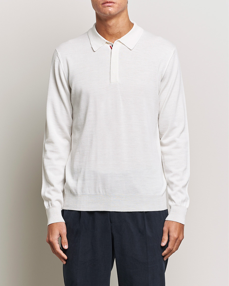 Herr | Stickade pikéer | Orlebar Brown | Ebro OB Stripe Polo White Sand
