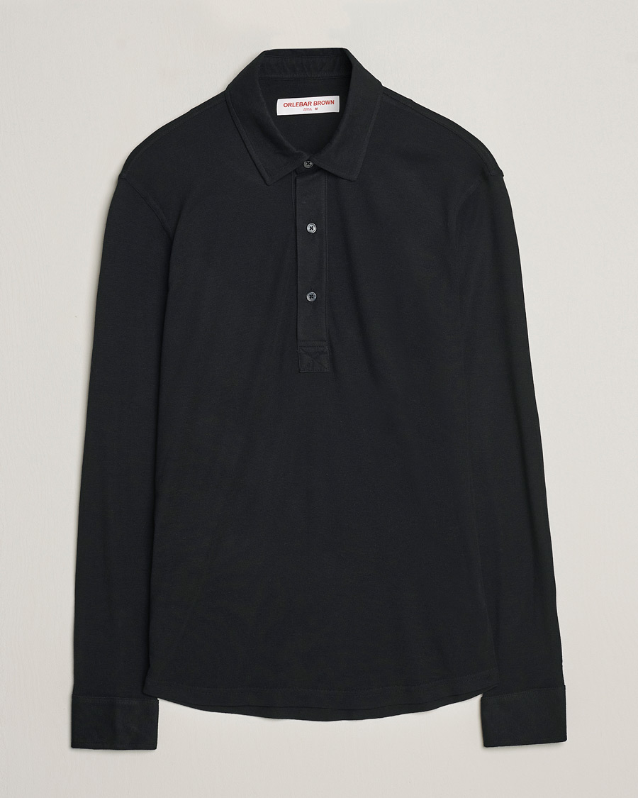 Herr | Tröjor | Orlebar Brown | Sebastian Long Sleeve Cashmere Polo Black