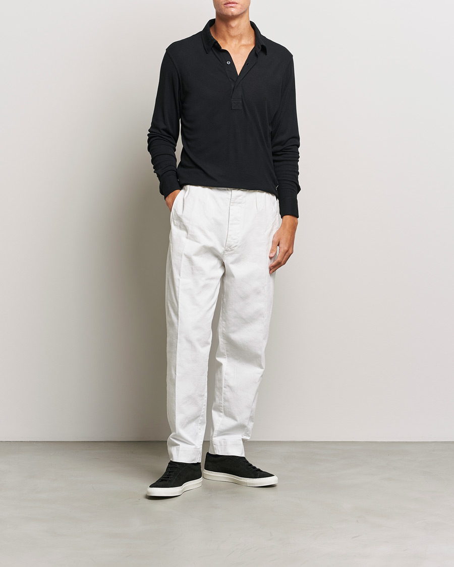 Herr | Tröjor | Orlebar Brown | Sebastian Long Sleeve Cashmere Polo Black