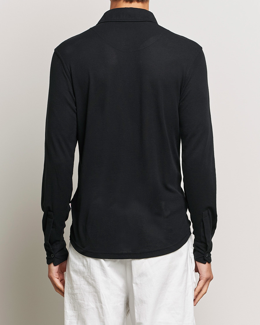 Herr | Tröjor | Orlebar Brown | Sebastian Long Sleeve Cashmere Polo Black