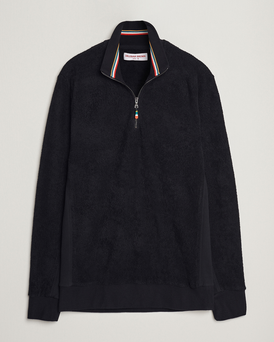 Herr | Tröjor | Orlebar Brown | Isar Mix Texture Half-Zip Black