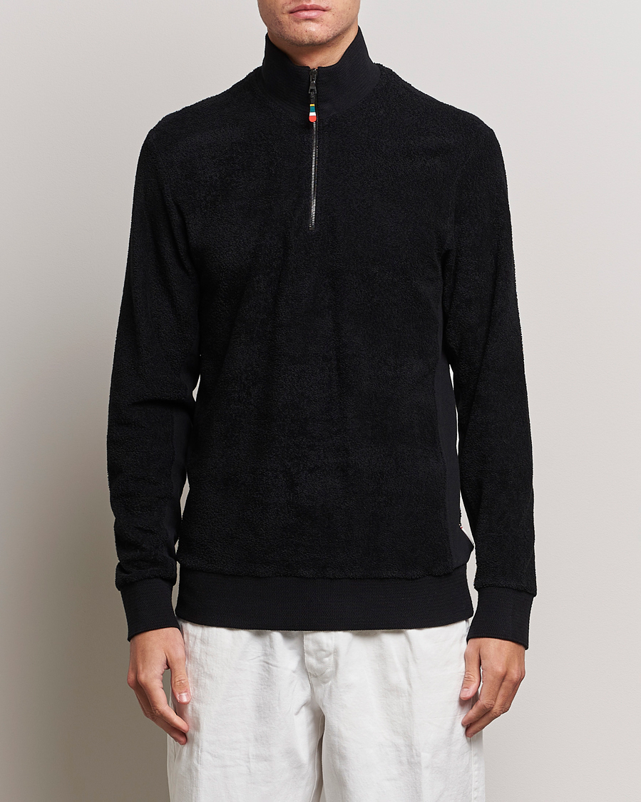 Herr | Tröjor | Orlebar Brown | Isar Mix Texture Half-Zip Black