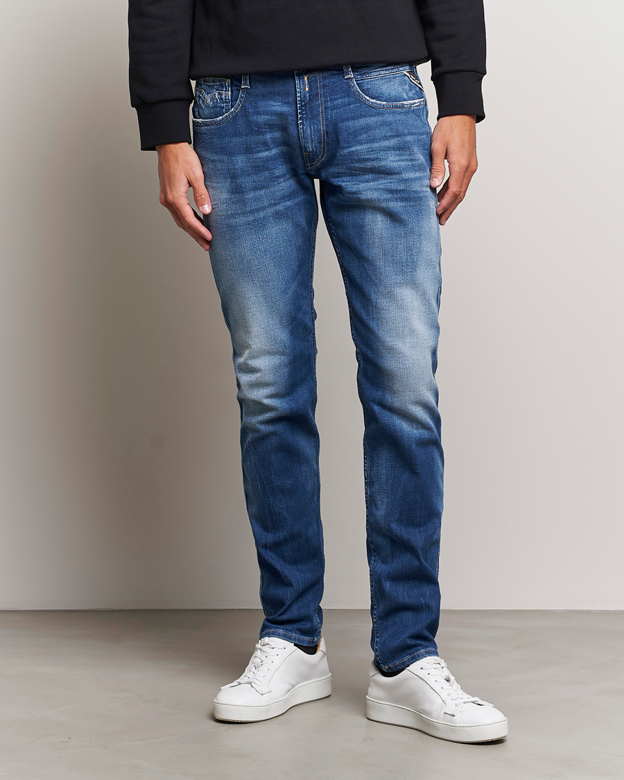 Herr | Blå jeans | Replay | Anbass Super Stretch Bio Jeans Medium Blue