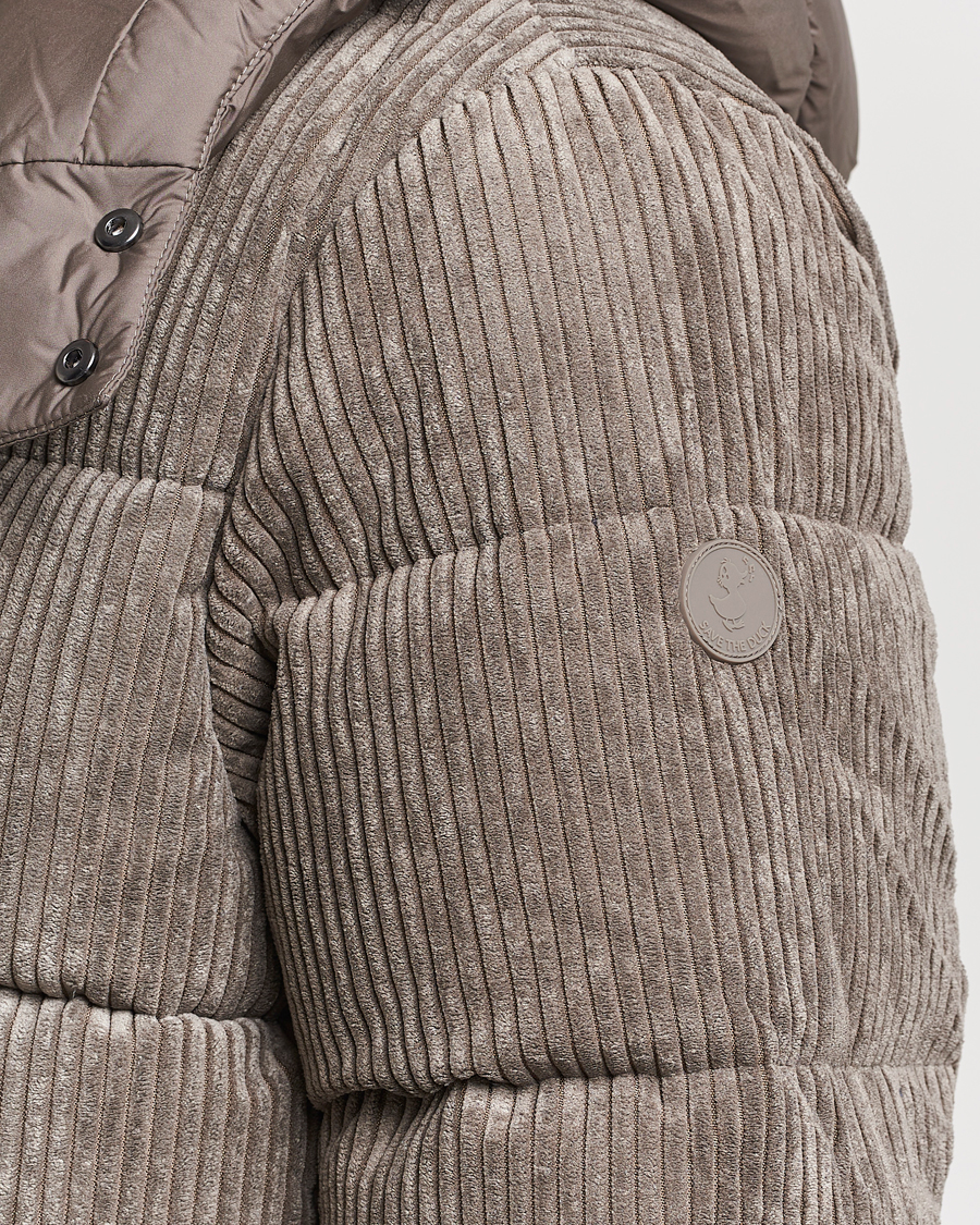 Herr | Jackor | Save The Duck | Albus Cord Padded Puffer Jacket Mud Grey