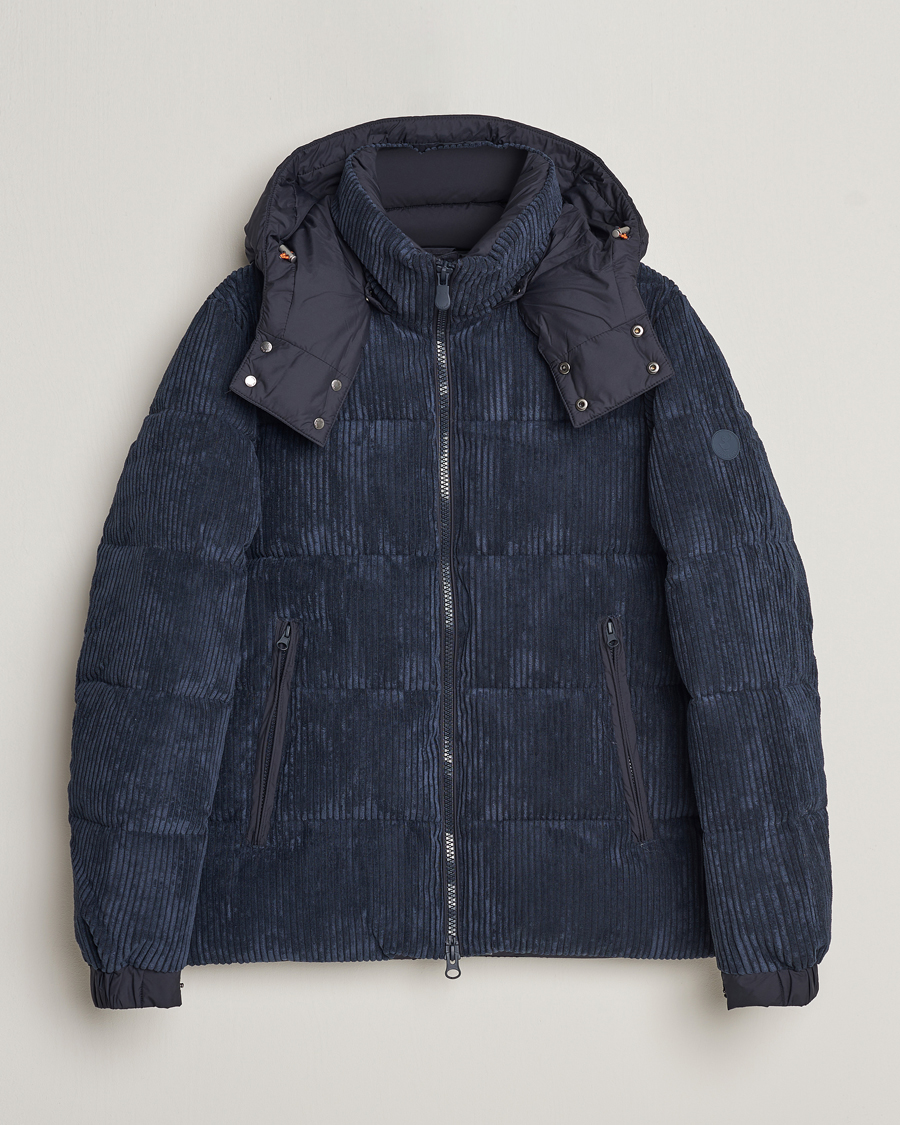 Herr | Jackor | Save The Duck | Albus Cord Padded Puffer Jacket Blue Black