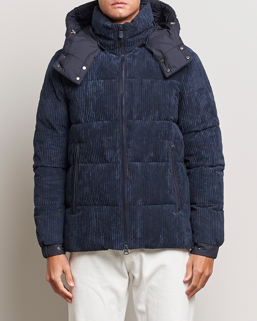 Herr |  | Save The Duck | Albus Cord Padded Puffer Jacket Blue Black